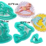 3 pcs Dolphin & Rocking Horse Fondant Cutter set