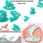 3 pcs Dolphin & Rocking Horse Fondant Cutter set