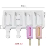 4 Cavity Grooved Silicone Popsicle Mould