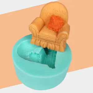 3D Sofa chair with pillow Jai guru ji silicone Mould