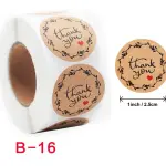 Thank you Stickers Roll 1 Inch diameter 500 sticker roll