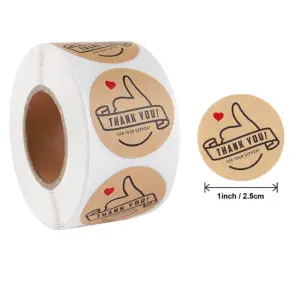 Thank you for your purchase Stickers Roll 1 Inch diameter 500 sticker roll