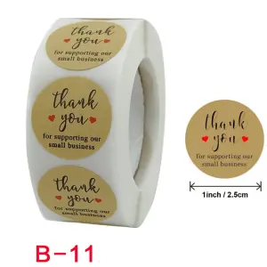 thank you for supporting small business Stickers Roll 1 Inch diameter 500 sticker roll