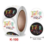 2 Different Thank You Stickers Roll 1 Inch diameter 500 sticker roll