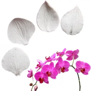 2 set (4 pcs) Phalaenopsis Orchid Flower Veiner Silicone Mould