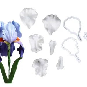 9 pcs Iris Flower petal veiner and cutter set