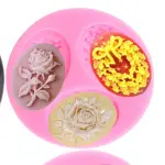 3 cavity Mini floral brooch silicone mould