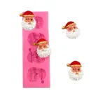 4 Cavity Christmas Santa face silicone mould