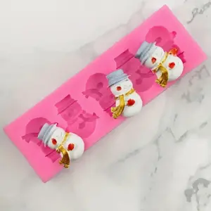 5 Cavity Christmas Snowman silicone mould