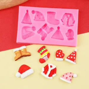 Christmas Clothes socks shoes jacket theme silicone mould