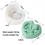 Heart shaped rose angel baby silicone Mould