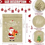 5 pcs Jute Christmas theme Jute Gift pouch STYLE 1 (10 X 14 cm)
