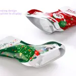 1 pcs Smell Proof Christmas Theme Sock Shape Self-sealing Ziplock Pouch