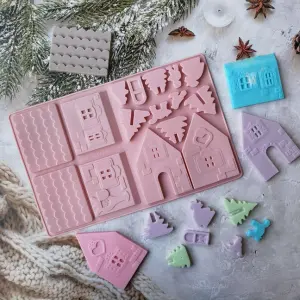 3D Ginger Bread House Christmas silicone mould