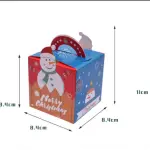 Small Christmas Snowman theme Gift Box with Handle (1 PACK = 10 PIECES) Style 4