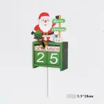 1 pcs Green Santa Merry Christmas with bell cake topper