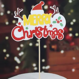 1 pcs Merry Christmas cake topper style 1