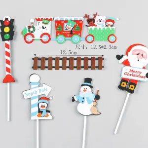 6 pcs Christmas theme cake topper style 4