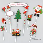 9 pcs Christmas theme cake topper style 5