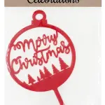 1 pcs Red Merry Christmas with Christmas acrylic cake topper