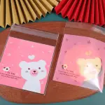 Cute white Teddy pink 100pcs Cookie Candy Sleeve