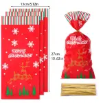 4 Mixed Design Christmas Loaf / Candy / cookies Bags with golden ties (1 PACK =50 pcs) STYLE 14