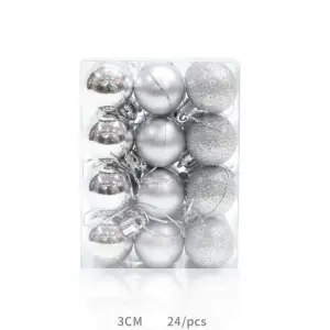 24pcs Silver Christmas Ball Decorations