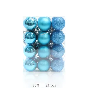 24pcs Blue Christmas Ball Decorations