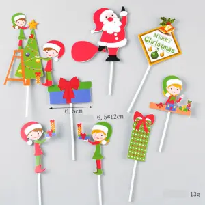 8 pcs Christmas theme cake topper style 9