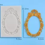 Large Decorated Oval frame silicone mould
