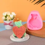 Teddy Bear holding heart i love you silicone mould