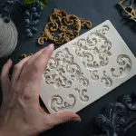 Scrolls Baroque Corner Silicone Fondant mould