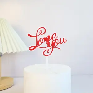 1 pcs Love You acrylic cake topper