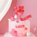 3 pcs Love heart with wings cake topper set STYLE 1