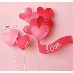 3 pcs Love heart cake topper set STYLE 2