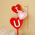 Red and Pink I Love you Double acrylic cake topper Style 2
