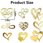 9pcs Acrylic Love Heart Cake Topper topper set