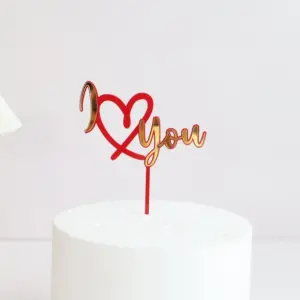 I Love you acrylic cake topper STYLE 5