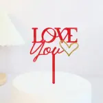 Love you Heart acrylic cake topper STYLE 6