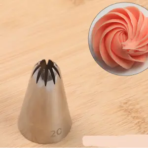 Cake Decor Medium Nozzle - No. 2C Closed Star Piping Nozzle