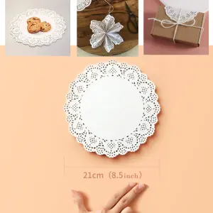8.5 inch Paper Doilies | Round Placemats | Decorative Accessories | Disposable Paper Mats - White (140 pcs Pack)