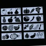 8 pcs Fruits and vegetables Theme Decoration icing Stencils set