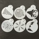 6 pcs Christmas theme Decoration icing Stencil set