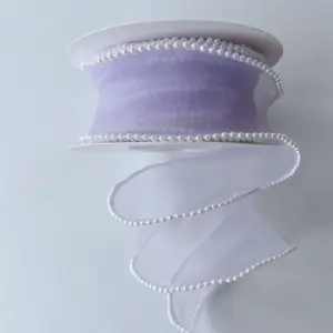 2 meter Pearl theme Purple colour muti purpose ribbon