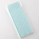 25pcs Blue and White Zig Zag Printed Straws