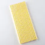 25pcs Yellow and White Zig Zag Printed Straws