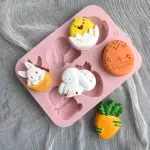 6 Cavity Easter Bunny carrot Egg theme Silicone Mould Style 2