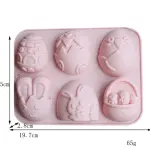 6 Cavity Easter Bunny carrot Egg theme Silicone Mould Style 3
