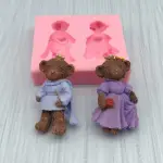 2 Cavity Teddy bear Princess Princess silicone mould