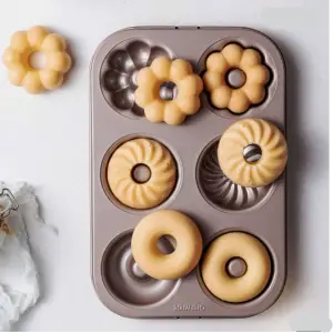 Non Stick 6 Cavity Doughnut Muffin Tray Style 1